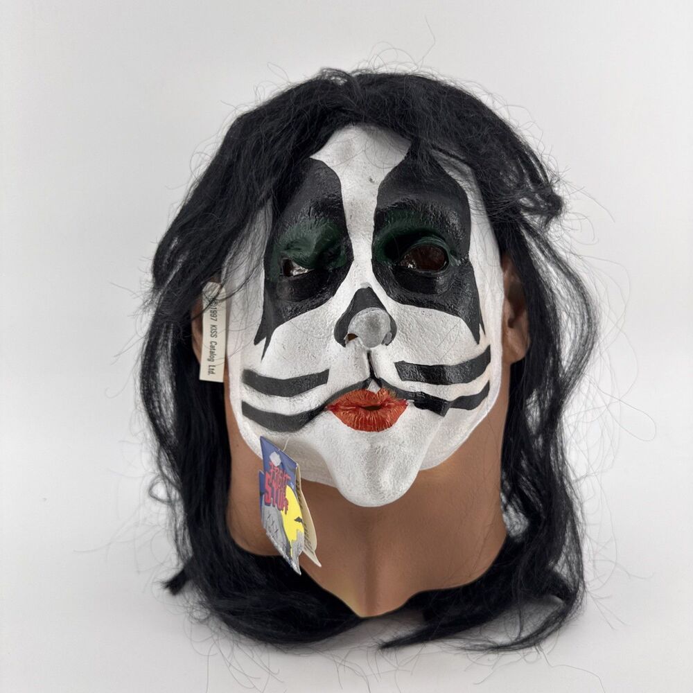 1997 KISS Peter Criss RUBBER HALLOWEEN Mask - Fright Stuff